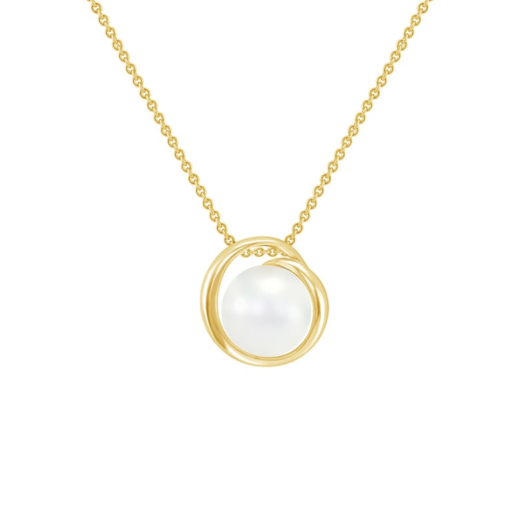 Stříbrný pozlacený náhrdelník s perlou 70750