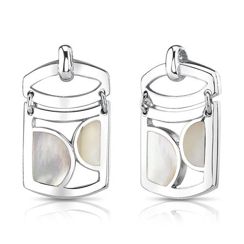 Stříbrné náušnice vykládané perletí Esmée
