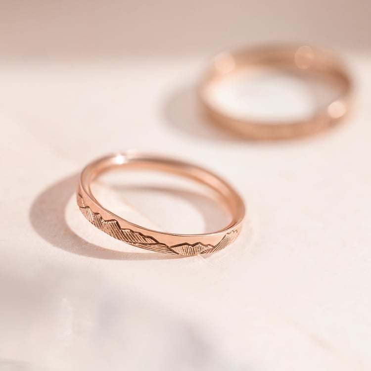 Snubní prsteny s ruční rytinou hor Safa 157189