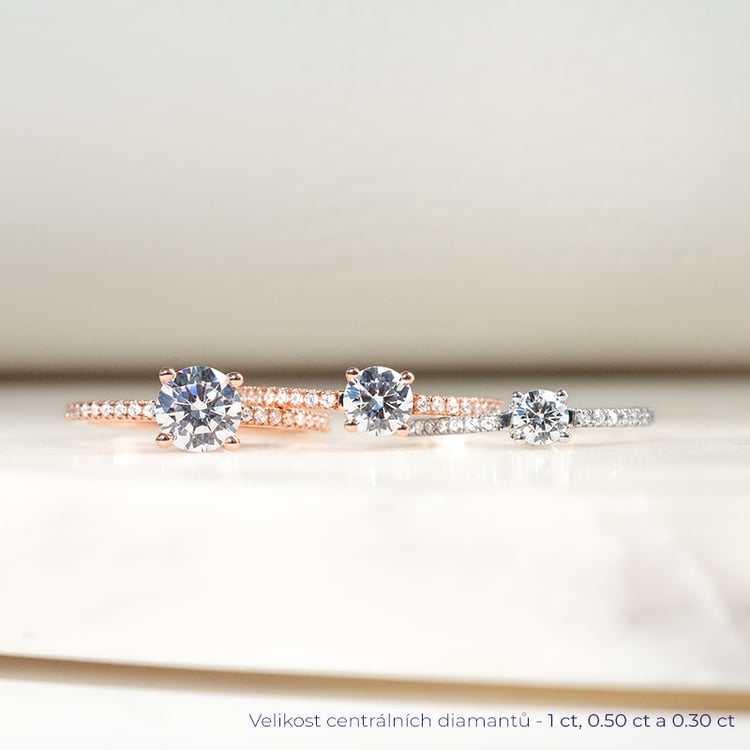 Zásnubní prsten s lab-grown diamanty Prisha 133988