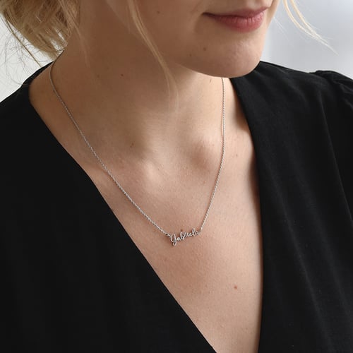Zlatý náhrdelník se jménem a diamantem Dovev