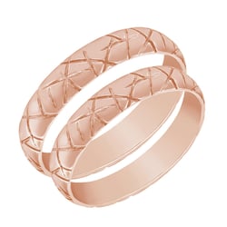 Snubní prsteny ze zlata s rýhami Atani