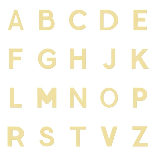 Zlatá náušnice s písmenem Alphabet