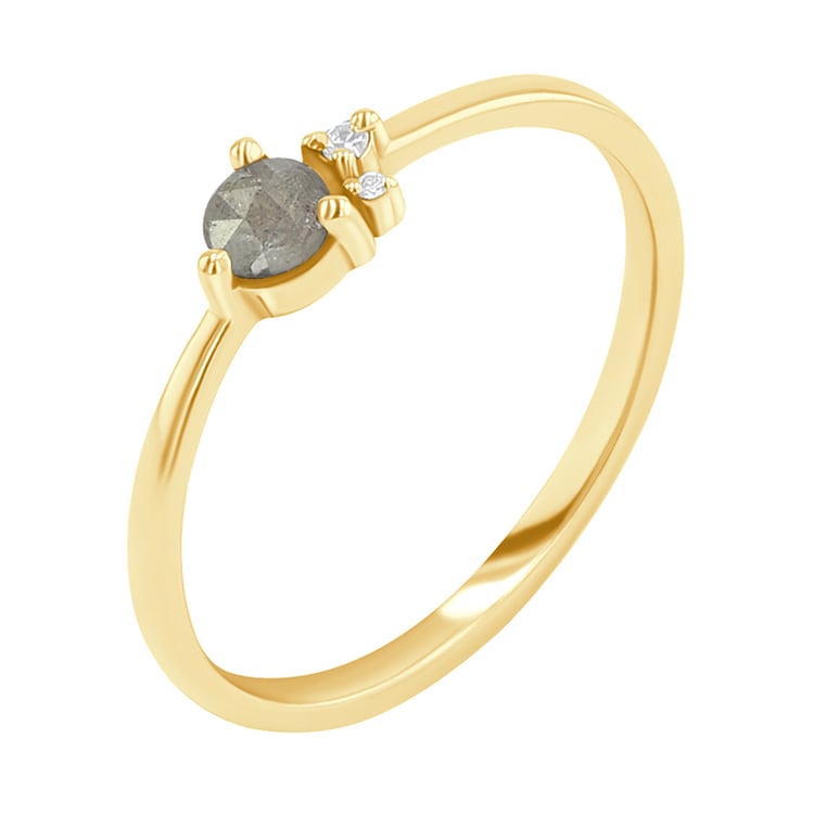 Salt and pepper diamant v něžném zlatém prstenu Marine 132913