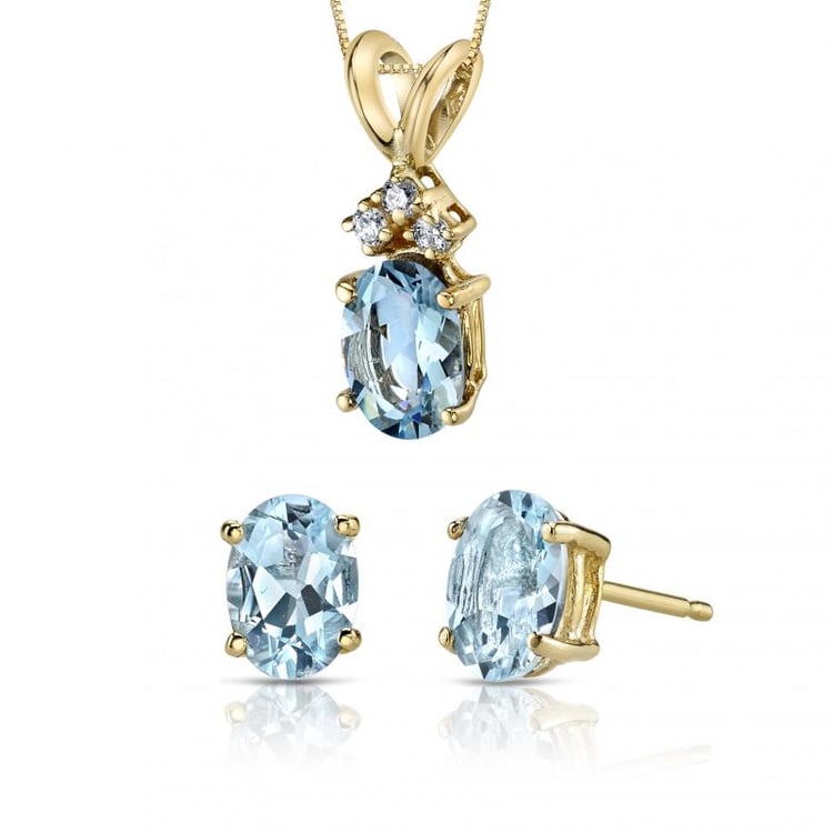 Akvamarínové zlaté šperky 9745