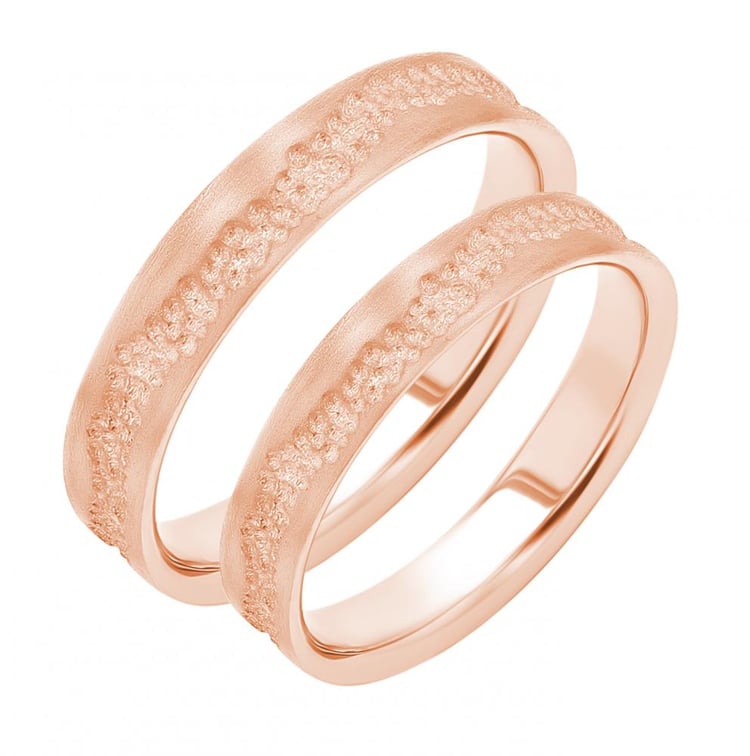 Matné snubní prsteny ze zlata Bobble 156132