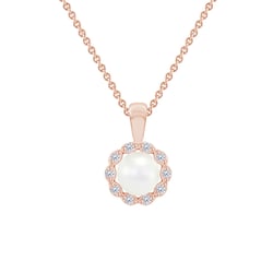 Zlatý halo přívěsek s perlou a diamanty Elizabella