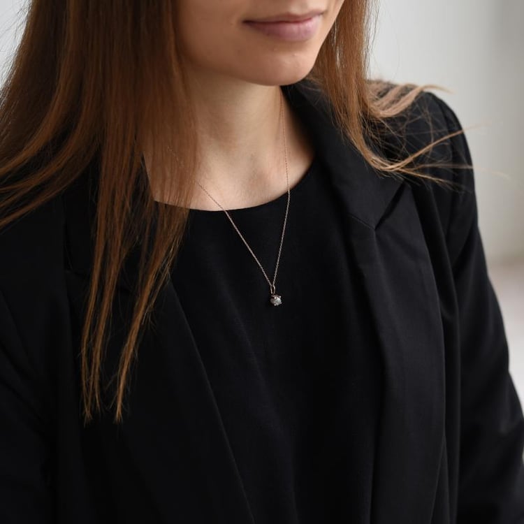 Zlatý náhrdelník s nebroušeným diamantem Susan 52818