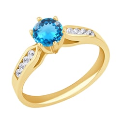 Zásnubní prsten s topazem a diamanty Mita