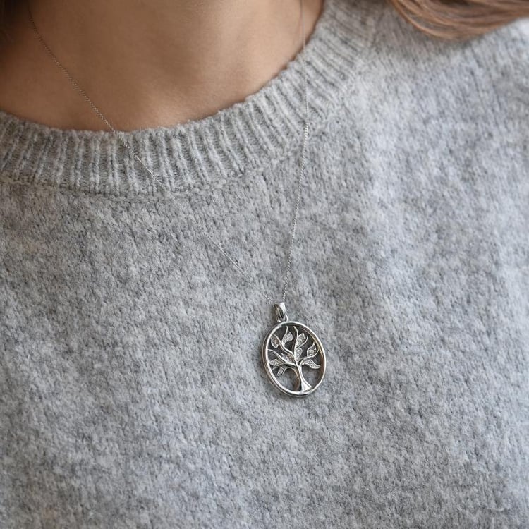 Zlatý náhrdelník strom života s diamanty Nuobe 39696