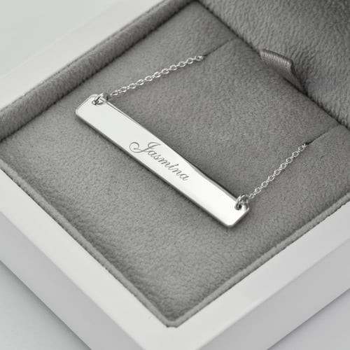 Stříbrný minimalistický náhrdelník s gravírem dle výběru Pesmin