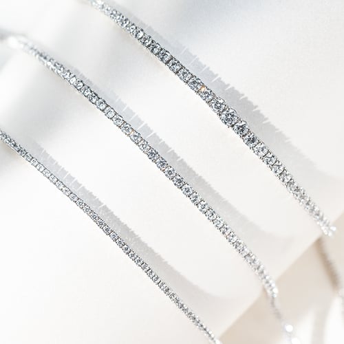 Zlatý tenisový náhrdelník s lab-grown diamanty Hingis
