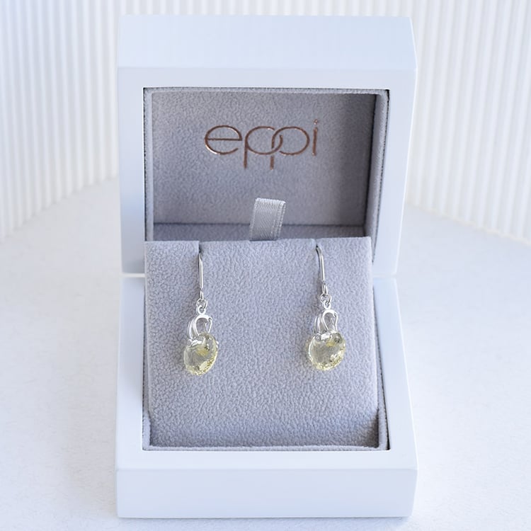 Visací náušnice ze stříbra s quartzem 96434