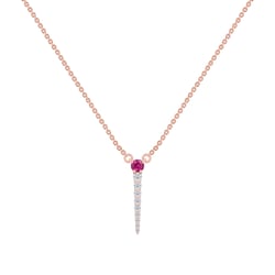 Atypický náhrdelník s rubínem a diamanty Zaiden