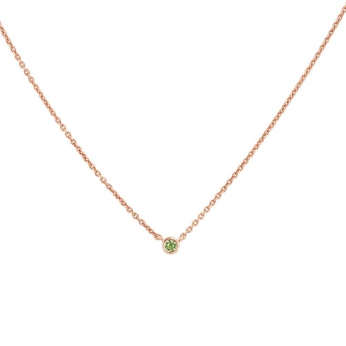 Minimalistický náhrdelník se zeleným safírem Glosie