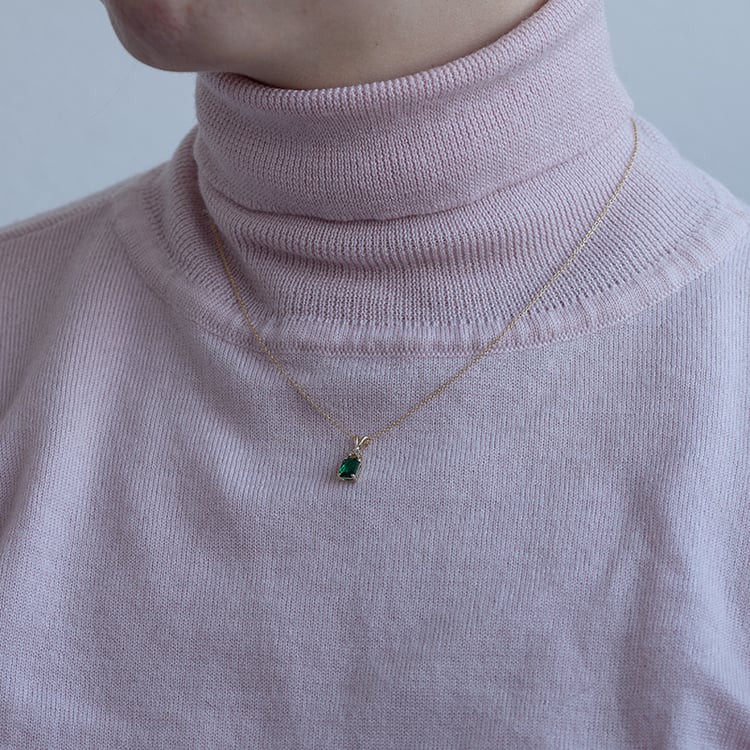 Zlatý přívěsek s emerald smaragdem a diamanty Deandra 134140