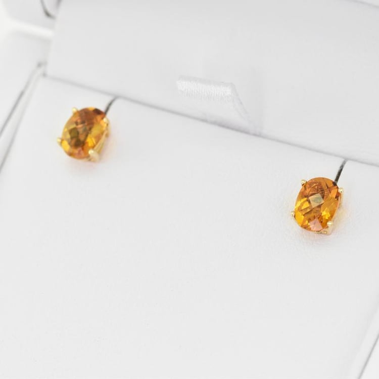 Zlaté citrínové náušnice 20058