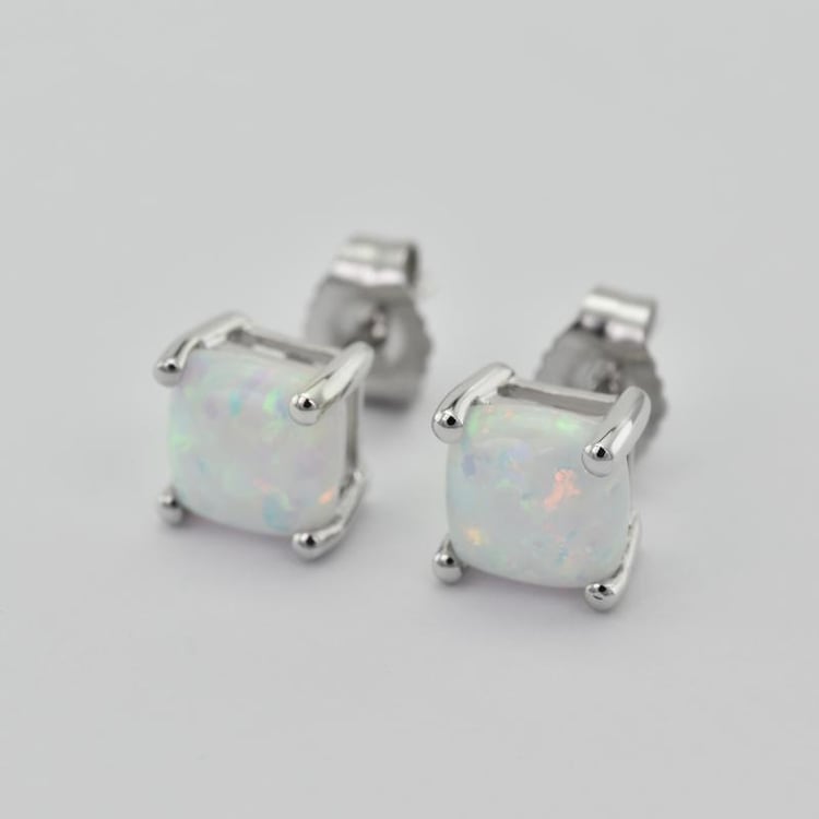 Náušnice s cushion opály 23113