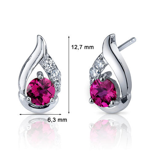 Rubínové náušnice ze stříbra 10782