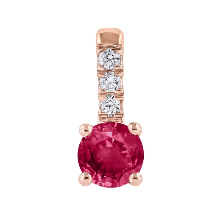 Romantický stříbrný přívěsek s rubínem a lab-grown diamanty Wui 169418