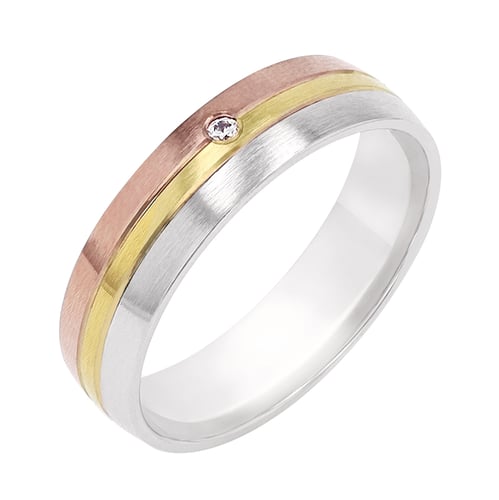 Minimalistické snubní prsteny s diamantem Mesud