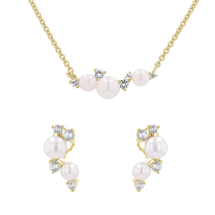 Kolekce stříbrných šperků s perlami a bílými topazy Perlie