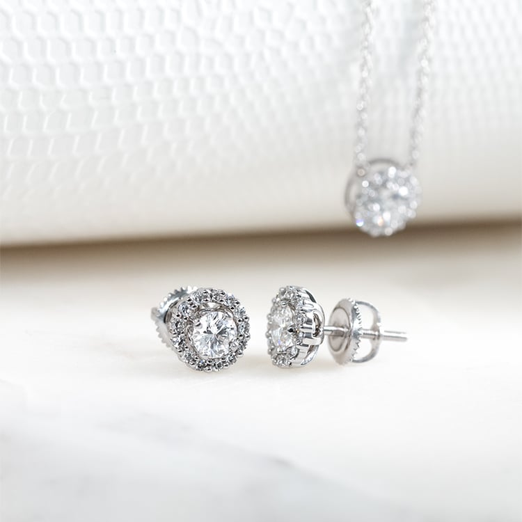 Zlaté náušnice 2v1 s IGI certifikovanými 0.30ct lab-grown diamanty Demetra 131498