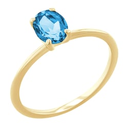 Elegantní zásnubní prsten s oval švýcarským topazem Frost