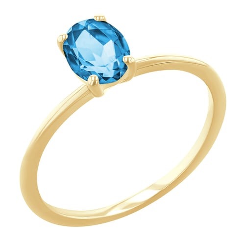 Elegantní zásnubní prsten s oval švýcarským topazem Frost