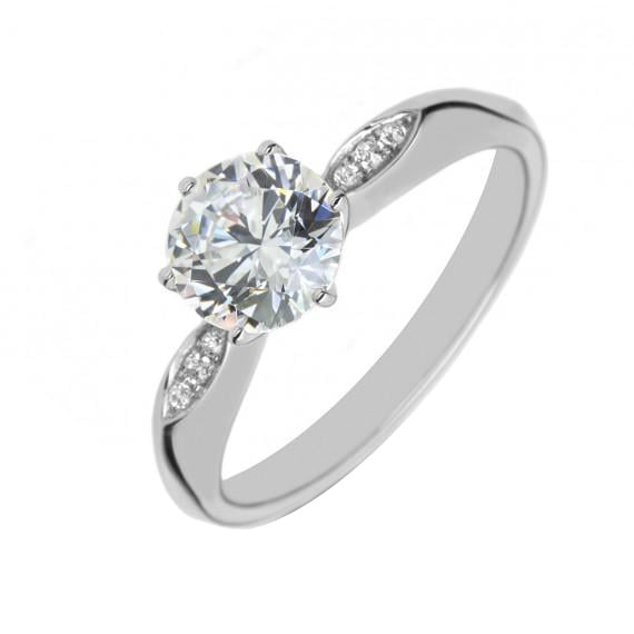 Platinový prsten s diamanty Elcey