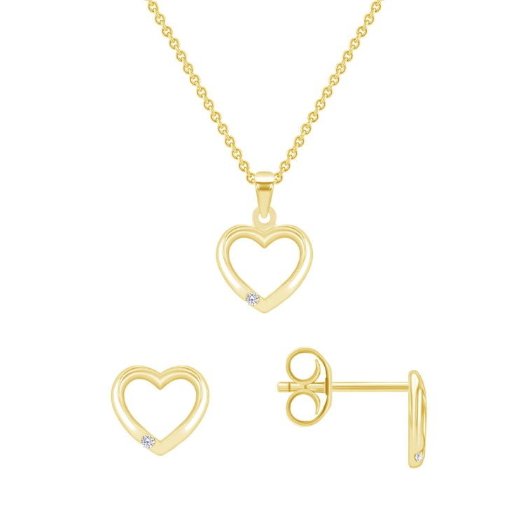 Kolekce zlatých šperků ve tvaru srdce 