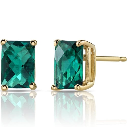 Zlaté náušnice s emerald smaragdy Handan