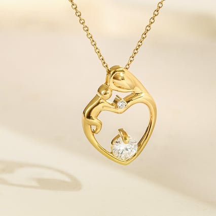 Přívěsek matka a dítě s moissanitem a lab-grown diamantem Ella
