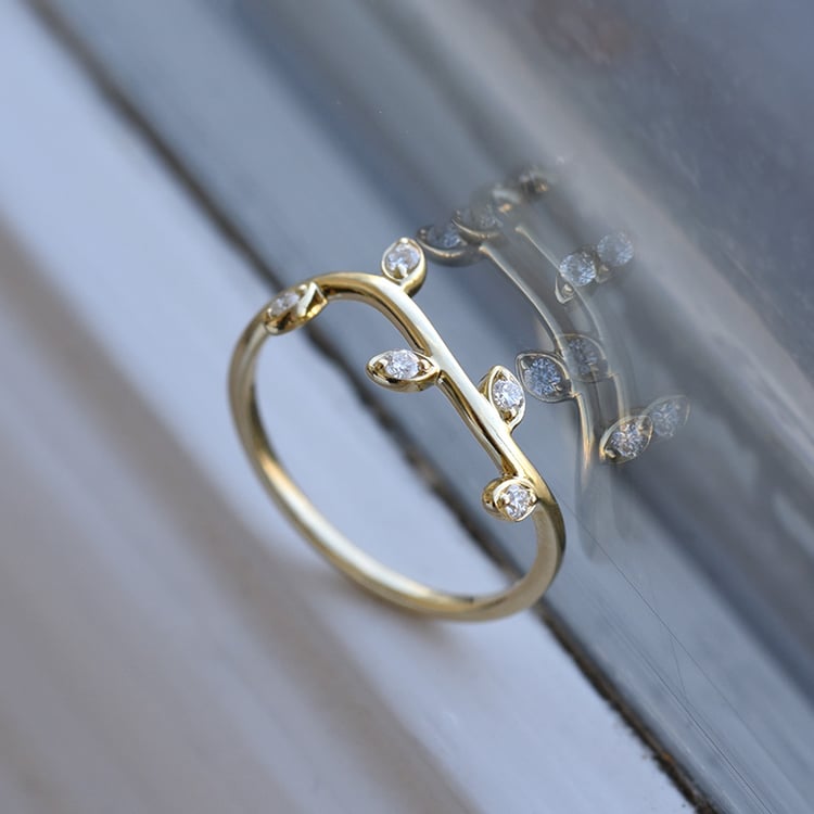 Diamantový prsten ze žlutého zlata 84816