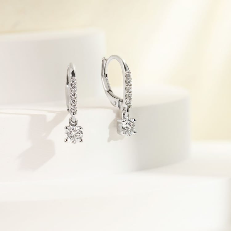 Stříbrné visací náušnice s přírodními diamanty 158807