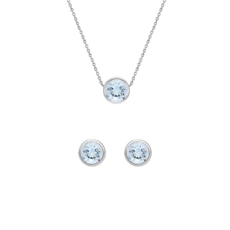 Zlatá bezel kolekce s akvamaríny