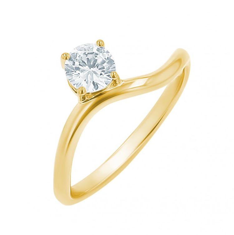 Prsten s round lab-grown diamantem 155397