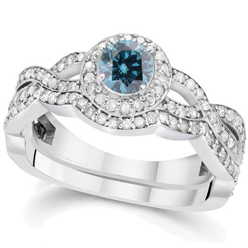 Set prstenů z bílého zlata s diamanty 4418