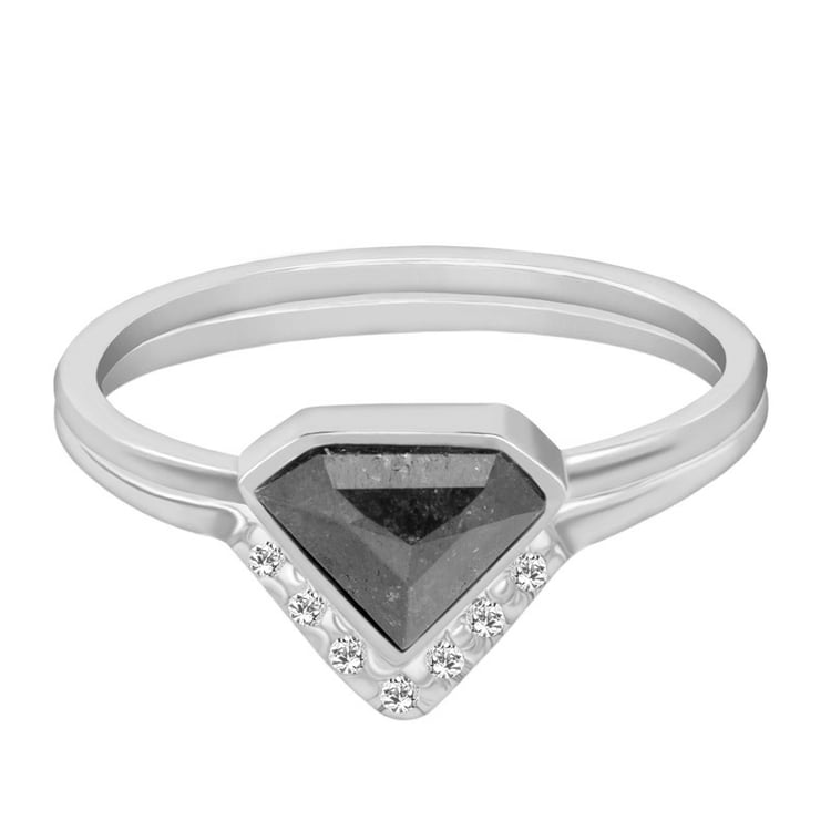 Zásnubní set prstenů z bílého zlata