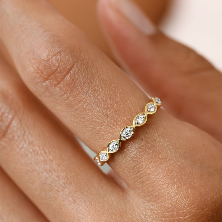 Zlatý prsten s lab-grown diamanty Evelyn 163466