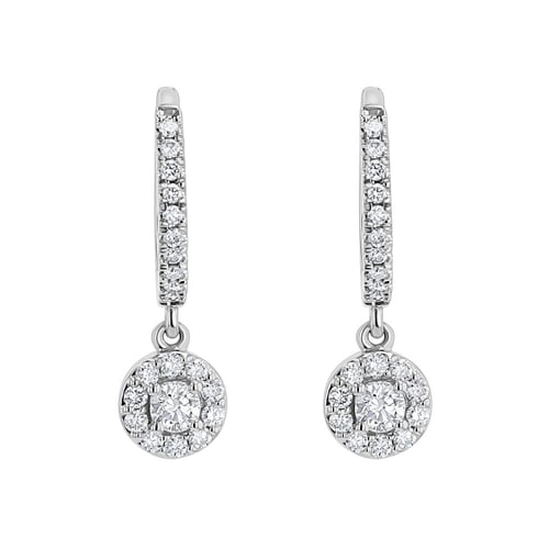 Zlaté kruhové náušnice s 0.09ct přírodním diamantem Namita