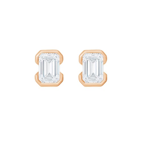 Minimalistické zlaté peckové náušnice s emerald diamantem Agata