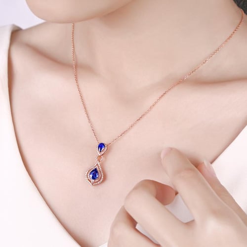 Přívěsek se safíry a diamanty Lovise