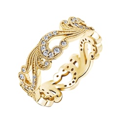 Prsten s vintage liniemi a lab-grown diamanty Christine