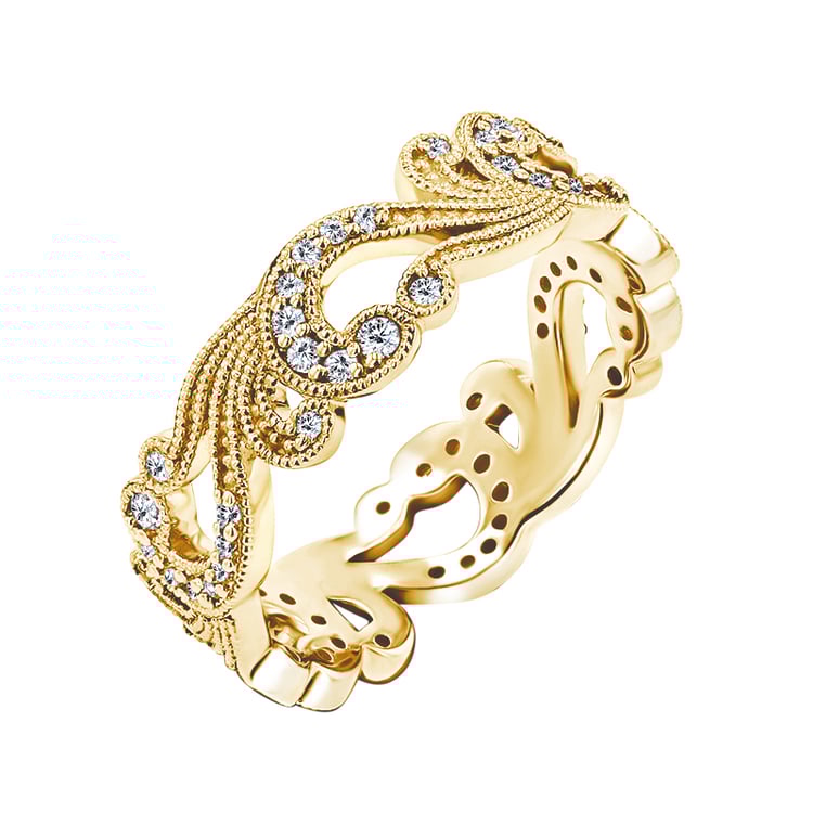 Prsten s vintage liniemi a lab-grown diamanty Christine