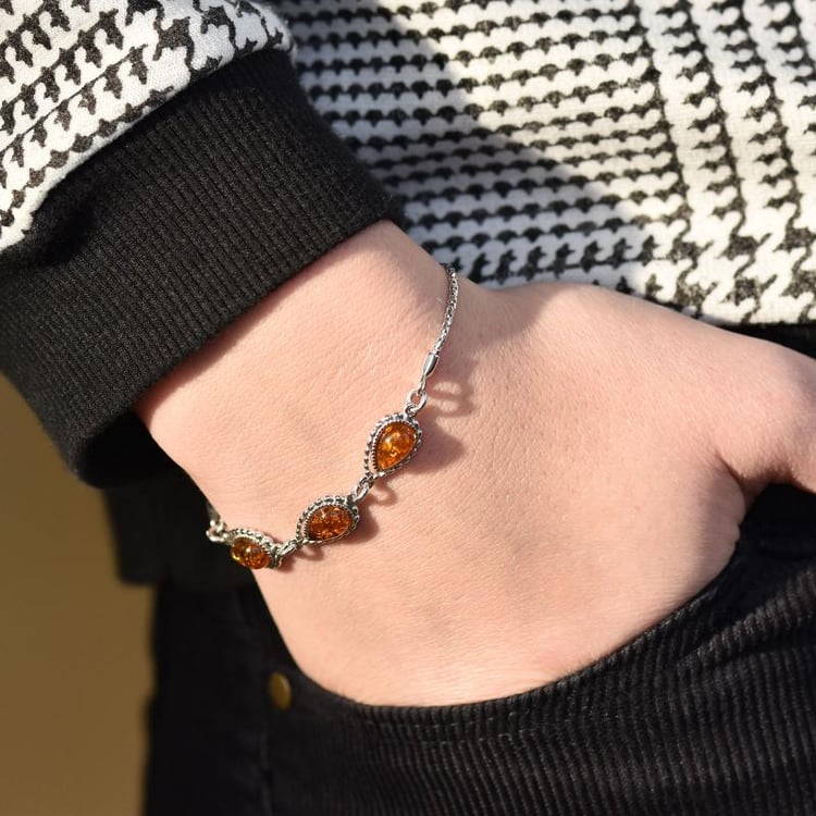 Náramek s jantary 26485