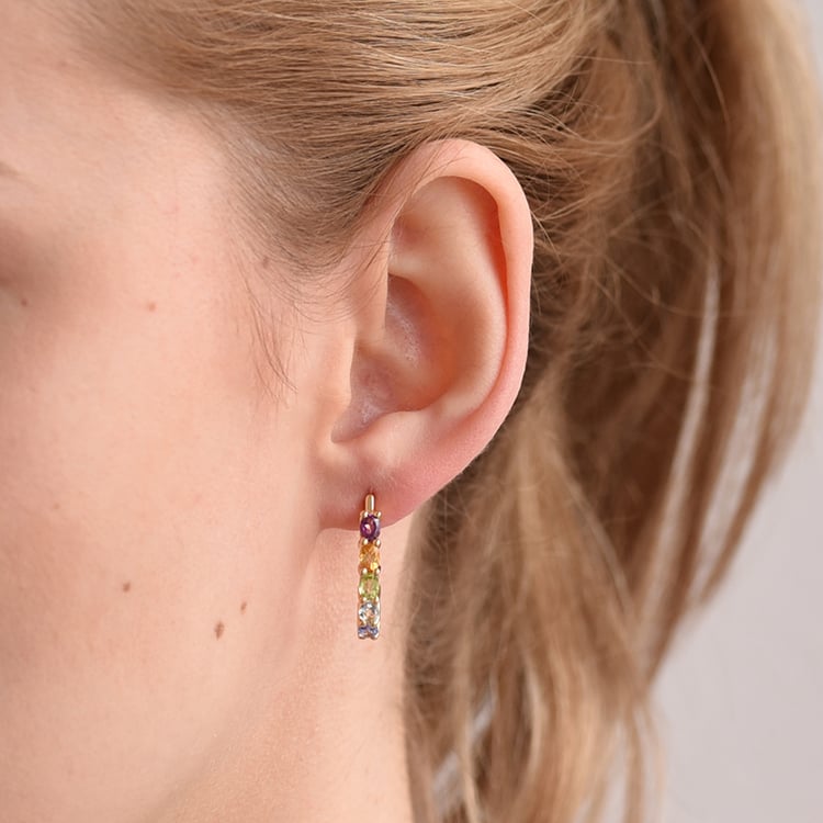 Duhové náušnice ze stříbra 60366