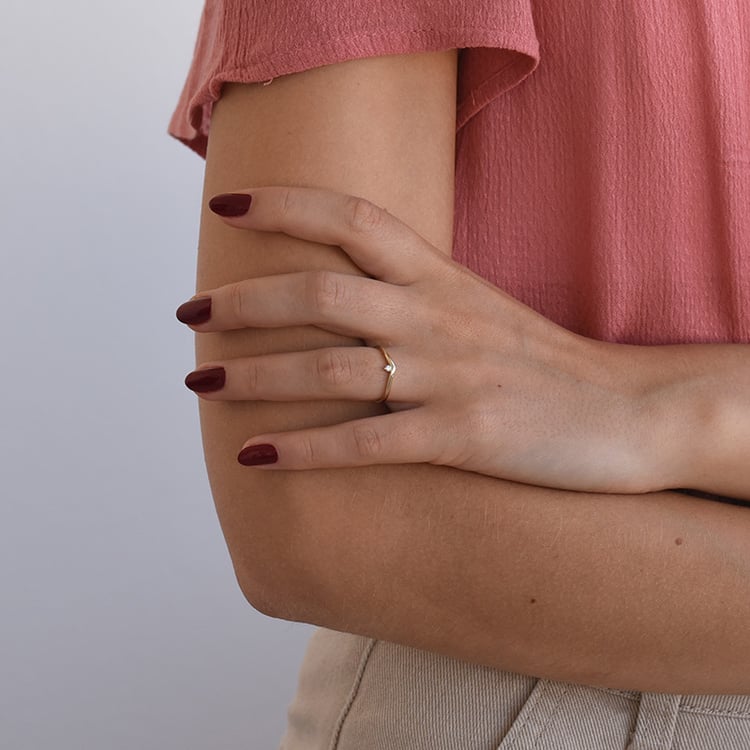 Stříbrný vykrojený prsten s lab-grown diamantem Doreen 104534