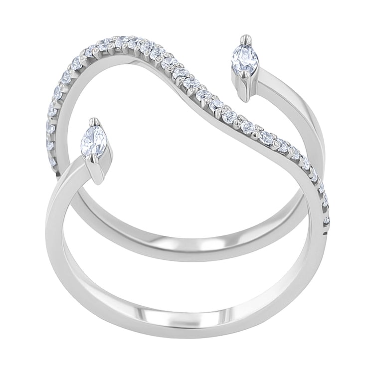 Atypický prsten s moissanity Lina 137124