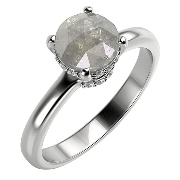 Zlatý zásnubní prsten se salt'n'pepper diamantem